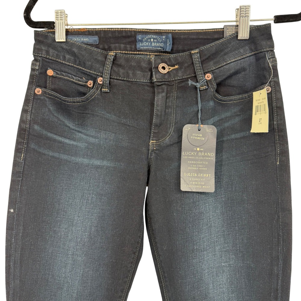 Lucky Brand Lolita Skinny Jeans Womens 4/27 Long San Mateo Dark Wash Curvy Fit